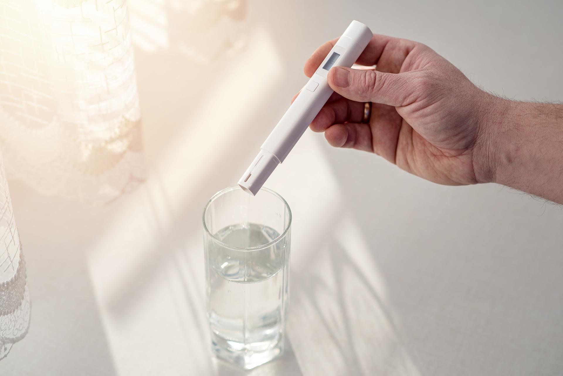 Wasser wird mit Testgerät analysiert | Entkalkungsanlage